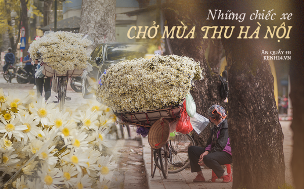Thu Hà Nội đẹp nao lòng trên những chiếc xe hoa chở mùa qua phố